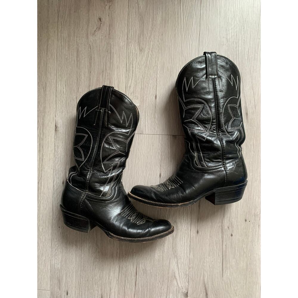 Vintage Leather Cowboy Boots Size 7.5E